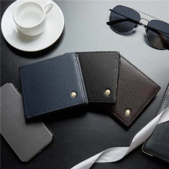 Men's Wallets Genuine Leather Mens Bifold Dark Blue, Brown or Black - Picture 8 of 9